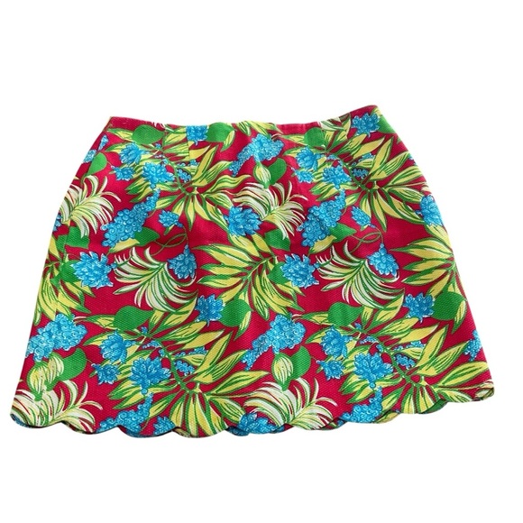 Lilly Pulitzer Tropical Floral Mini Skirt with Scallop Hem - Picture 1 of 7